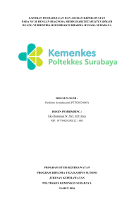 Laporan Pendahuluan Asuhan Keperawatan Diabetes Melitus