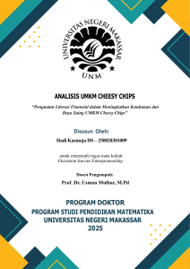Analisis UMKM Cheesy Chips: Penguatan Literasi Finansial