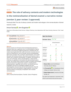 Salivary Contents and Technologies in Enamel Remineralization