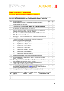 Istinbath Law Journal Article Submission Template