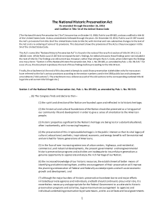 National Historic Preservation Act (2016 Amendments) - Title 54 US Code