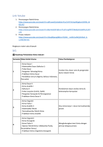 Industrial Chemistry Curriculum Roadmap