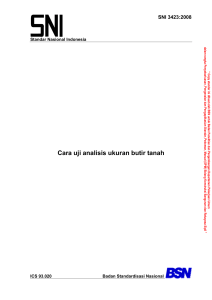SNI 3423:2008 Analisis Ukuran Butir Tanah