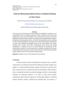 Tools for Measuring Academic Stress in Thesis Students