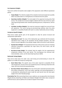 Core Equipment Weights: Definitions & Terms