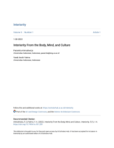 Interiority From Body, Mind, and Culture: Research Paper