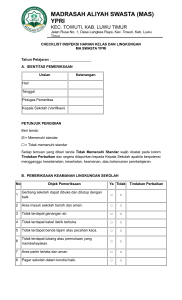 Checklist Inspeksi Harian Lingkungan Sekolah