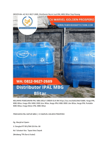 Distributor IPAL MBG Blitar | Harga & Pemesanan
