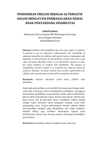 Pendidikan Inklusif Sebagai Solusi Masalah Sosial Anak Disabilitas