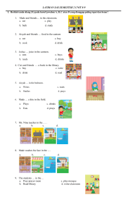 Indonesian English Worksheet Semester 2 Unit 8-9