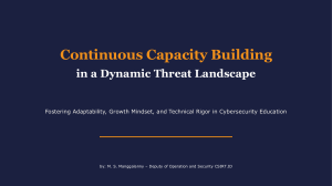 Continuous Capacity Building in Cybersecurity Education
