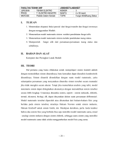 Jobsheet Praktek Sistem Kendali: Fungsi Alih dan Ruang Status