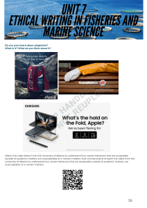 Ethical Writing in Fisheries & Marine Science Unit 7