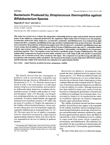 Bacteriocin from Streptococcus thermophilus Against Bifidobacterium