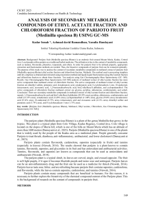 GC-MS Analysis of Parijoto Fruit Secondary Metabolites