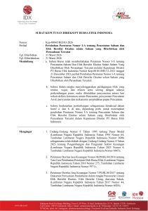 Keputusan Direksi BEI: Perubahan Peraturan Pencatatan Saham