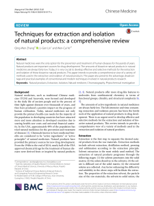 Techniques for Extraction and Isolation of Natural Products: A Review
