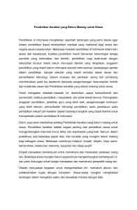Pendidikan Karakter yang Belum Matang untuk Siswa