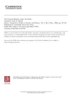 The Javanese Nobility under the Dutch: Colonial History Analysis
