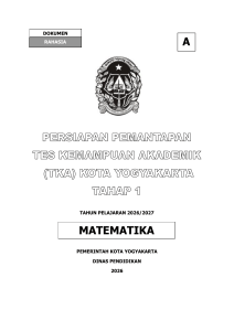 Soal TKA Matematika Yogyakarta 2026/2027