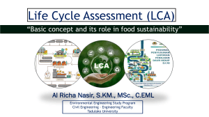 Life Cycle Assessment (LCA): Basic Concepts & Food Sustainability