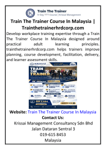 Train The Trainer Course In Malaysia