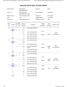 Analisis Butir Soal ASTS IPA Kelas VII SMP Negeri 1 Parungpanjang